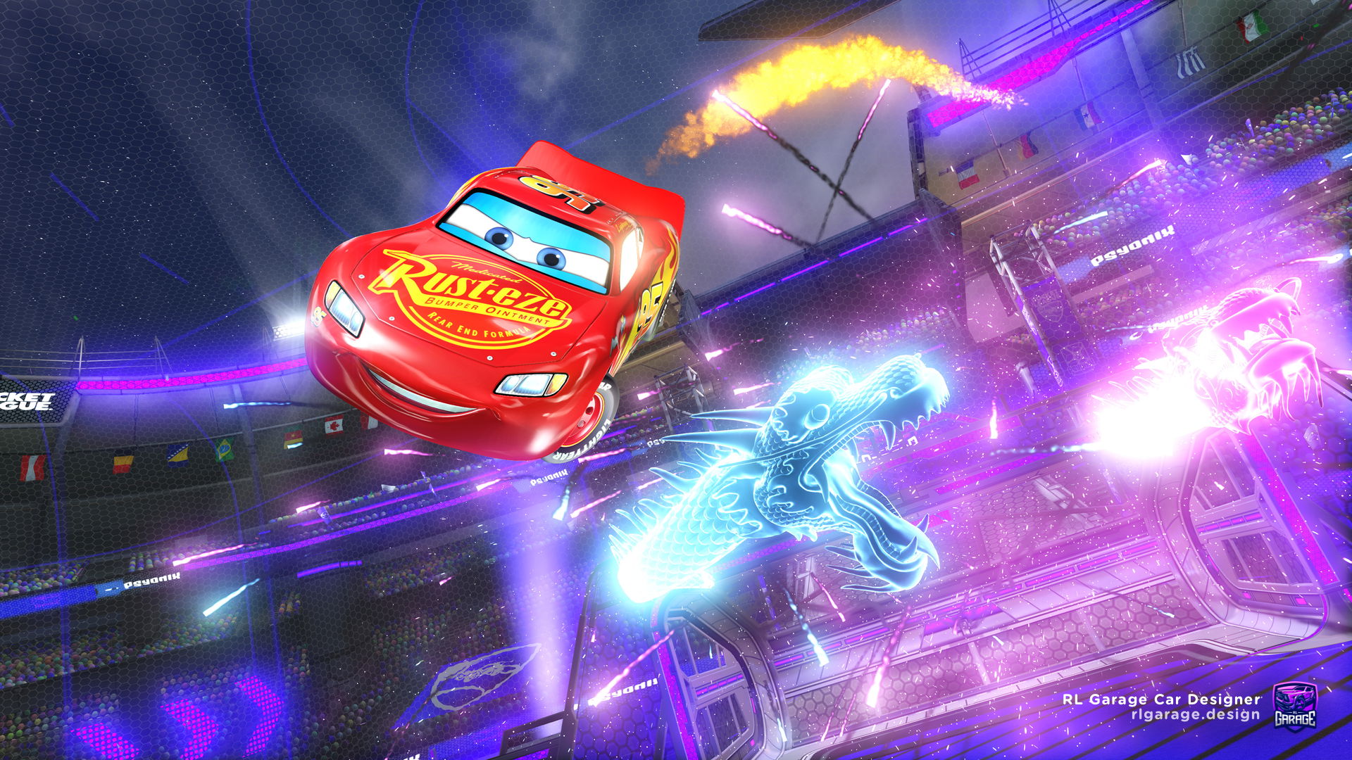 Lightning McQueen in Rocket League! #lightingmcqueen #rocketleague #fy